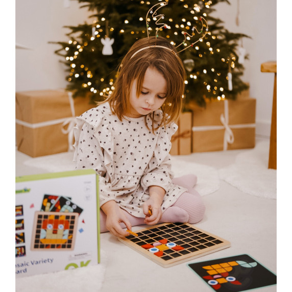 TOOKY TOY Wooden Mosaic Montessori Puzzle
