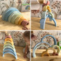 TOOKY TOY Pastel Puzzle Wooden Montessori Rainbow Blocks