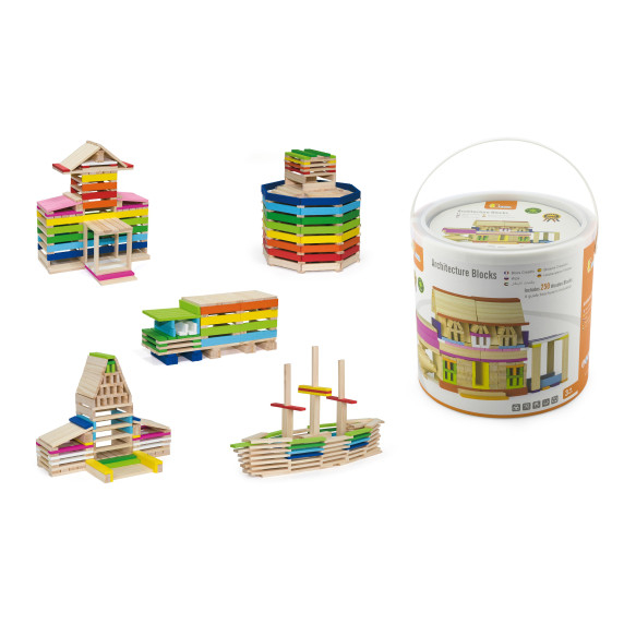 VIGA Wooden Building Blocks Buildings