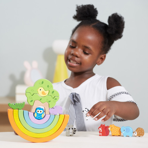 VIGA Wooden Rainbow Puzzle Creative Montessori Blocks