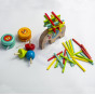 TOOKY TOY Set of Skill Games Pick-up Sticks JoJo Spinning Top Elephant 46 pcs.