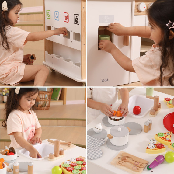 VIGA 3-in-1 Home Center with Accessories – Learning and Fun for Children