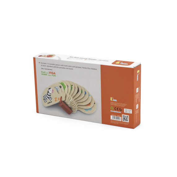 VIGA Wooden Montessori Alphabet and English Learning Book