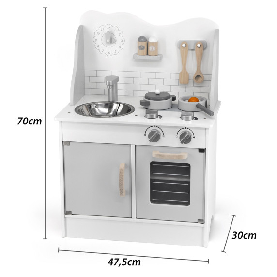 VIGA PolarB Wooden Kitchen with Accessories Eco Gray