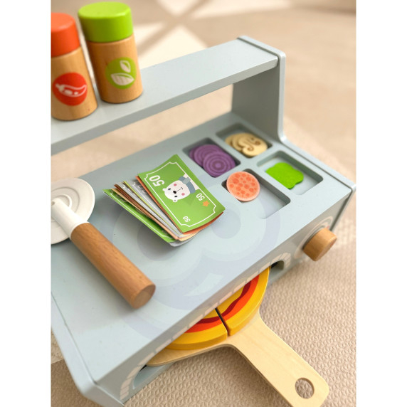 TOOKY TOY Pizzeria Wooden Pizza Oven Accessories