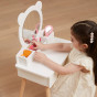 VIGA Large White Wooden Dressing Table with Mirror and Chair