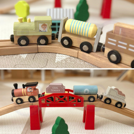 TOOKY TOY Wooden Magnetic Carriages