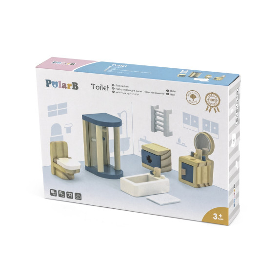 VIGA PolarB Dollhouse Bathroom Furniture Set