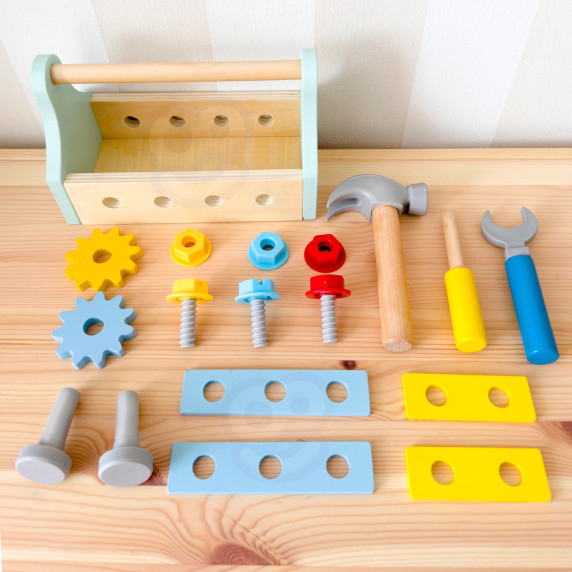 TOOKY TOY Wooden Tool Box Set 18 pcs.