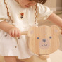 VIGA PolarB Wooden Ride-on Brown Teddy Bear with Soft Wheels