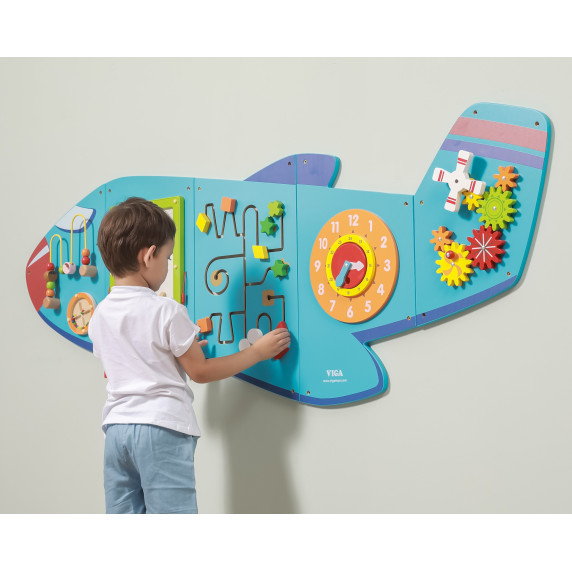 VIGA Wooden Manipulative Sensory Board Airplane FSC Montessori Certificate