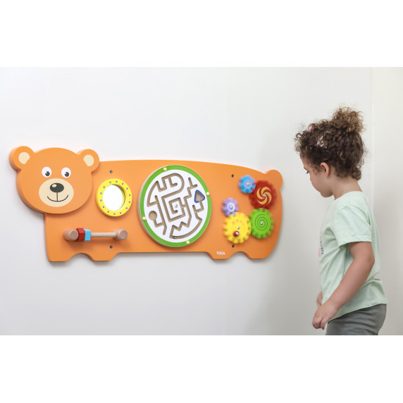 VIGA Sensory Manipulative Teddy Bear Board FSC Montessori Certificate