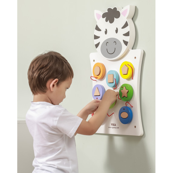 VIGA Wooden Zebra Manipulative Board FSC Montessori Certificate