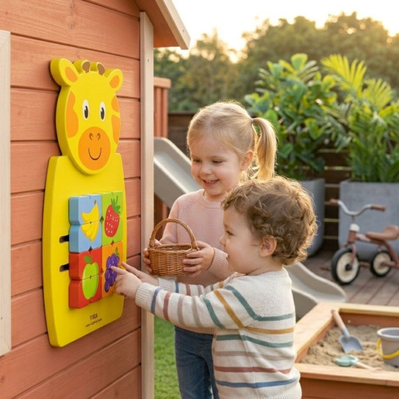 VIGA Wooden Giraffe Manipulative Board FSC Montessori Certificate