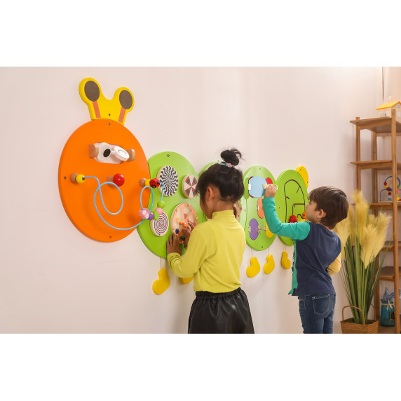 VIGA Wooden Caterpillar Board FSC Montessori Certificate