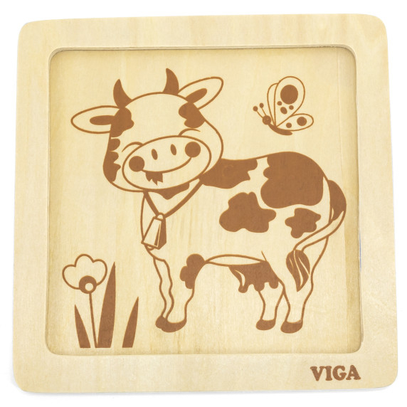 VIGA Handy Wooden Cow Puzzle