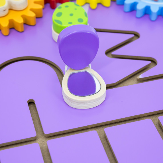 VIGA Wooden Sensory-Manipulation Board EDU Triceratops