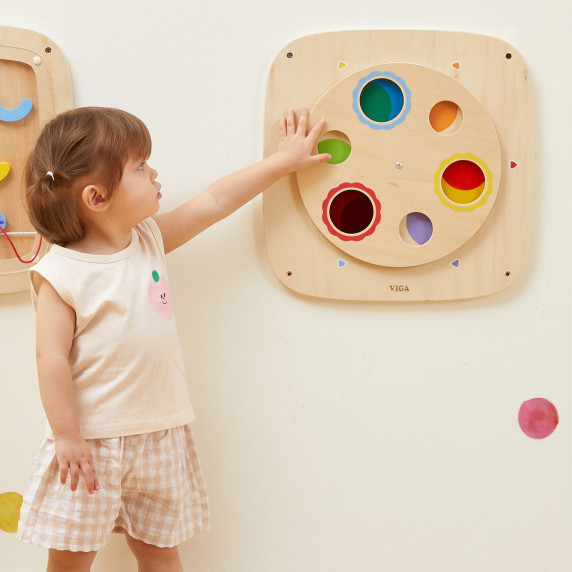 VIGA Wooden Sensory Manipulative Board for Mixing Colors