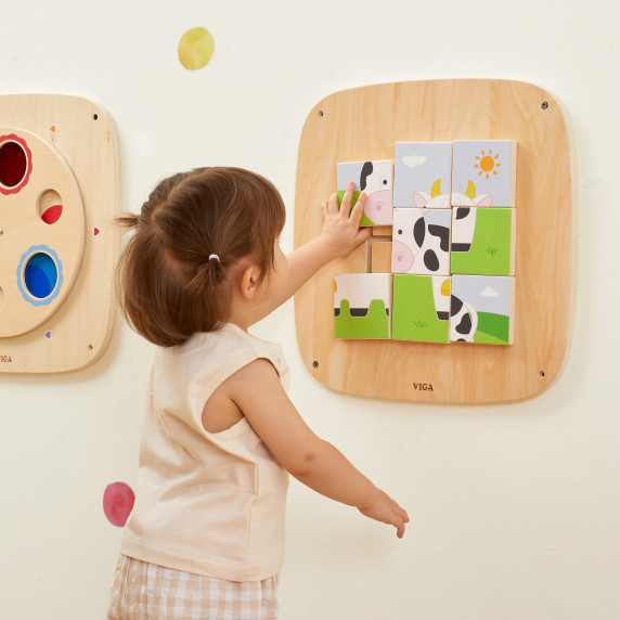 VIGA Wooden Manipulative Board Sensory Picture Puzzle