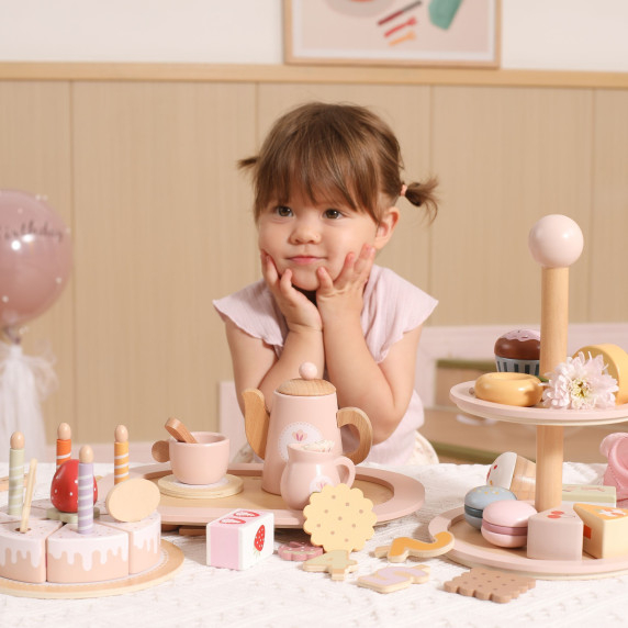 VIGA Wooden Cake Stand with Accessories