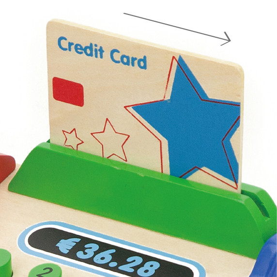 VIGA Wooden Cash Register with Montessori Scanner Accessories