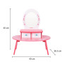 TOOKY TOY Pink Wooden Makeup Dressing Table with Mirror