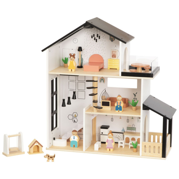 TOOKY TOY Wooden Doll House 25 Pieces