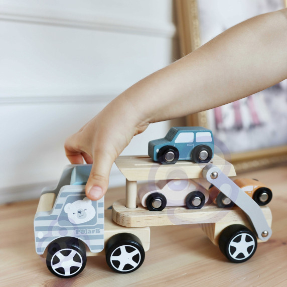 VIGA PolarB Wooden Toy Car with Montessori Cars