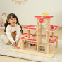 VIGA Wooden Parking for Cars with Elevator for 4 Cars and Helicopter