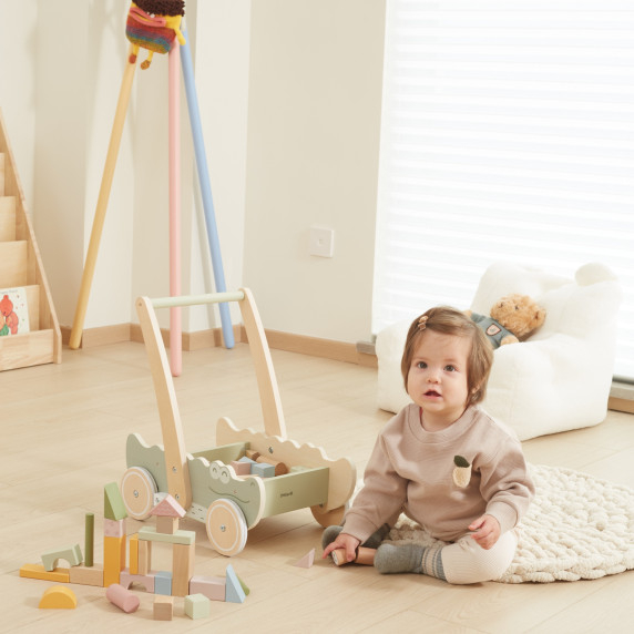 Viga Wooden Pusher Trolley