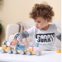 VIGA PolarB Wooden Train with Carriages and Animals for Montessori Stacking