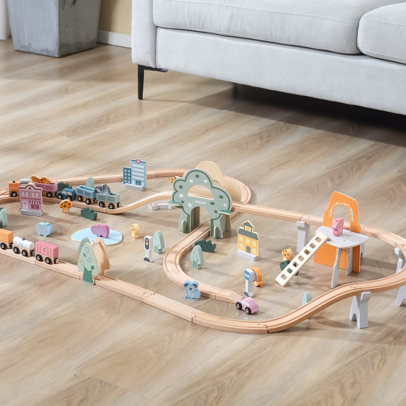 VIGA PolarB Wooden children's train track 90 pieces