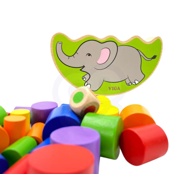 VIGA Wooden Balancing Elephant Montessori Puzzle