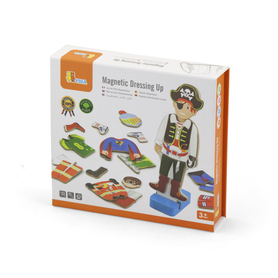 Viga Wooden Magnetic Puzzle Educational Dress Up 8 Characters