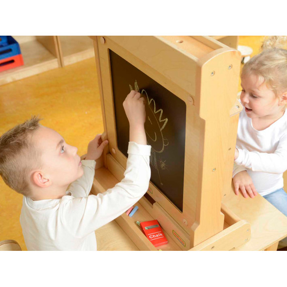 MASTERKIDZ Double-Sided Chalk and Dry Erase Board 2 in 1 Educational Wall Board Flex