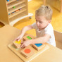 MASTERKIDZ Montessori Wooden Shapes and Colors Sensory Sorter