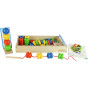 MASTERKIDZ Large Wooden Lace Threader Cards in a Montessori Box