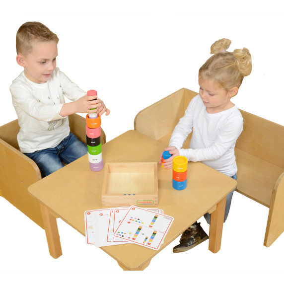 MASTERKIDZ Colorful Wooden Blocks and Round Cups
