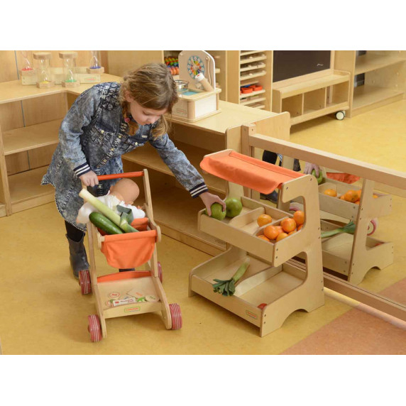 MASTERKIDZ Wooden Shopping Cart
