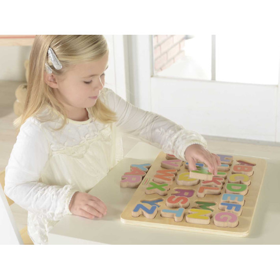 MASTERKIDZ Wooden Educational Board Alphabet Capital Letters Montessori