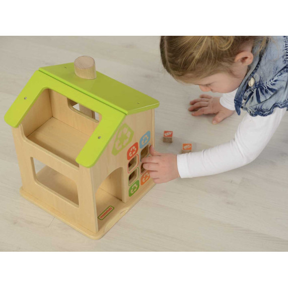 MASTERKIDZ Garbage Sorting and Recycling Station Wooden Model