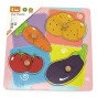 VIGA Wooden Puzzle Vegetables Surprise Puzzle