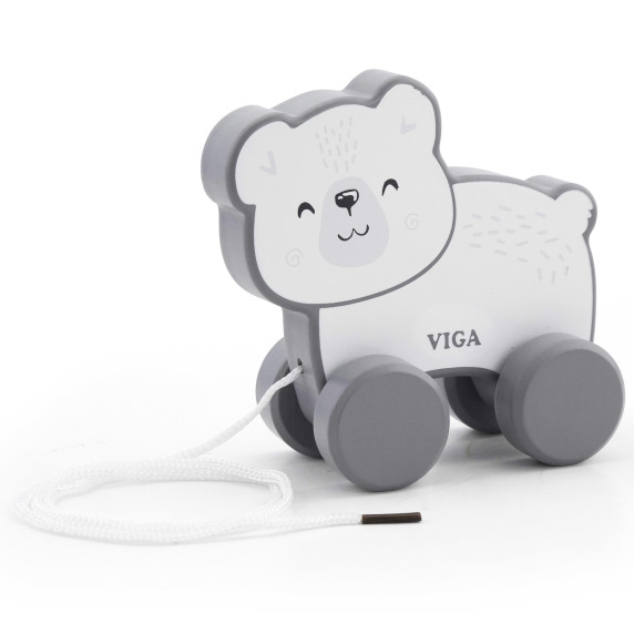 Viga Wooden Polar Bear Pull-Along - PolarB