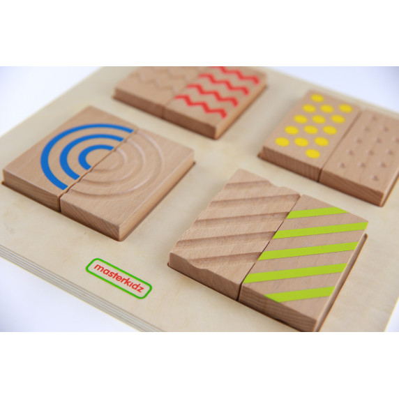 MASTERKIDZ Montessori Double-Sided Tactile Visual Puzzle Blocks