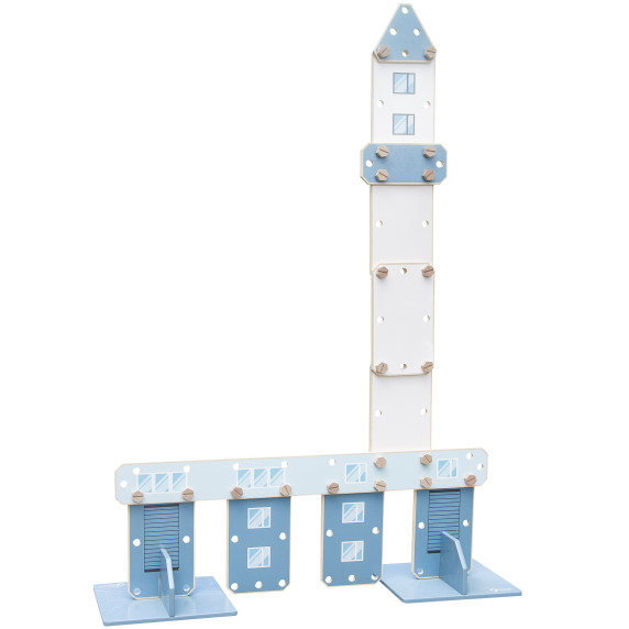 CLASSIC WORLD EDU Huge Wooden Construction Blocks Set Hospital Church Tower 97 pcs.