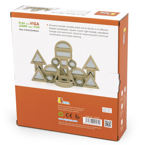 VIGA Wooden Mirror Blocks puzzle 24 pieces