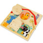 Tooky Toy Wooden Manipulative Board Opening and Closing Locks with Animals