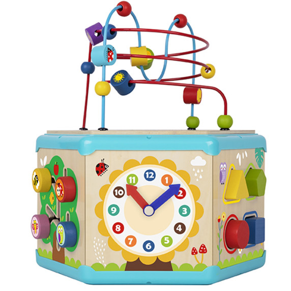TOOKY TOY Interactive Wooden Montessori Hexagon Opening Box