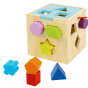 TOOKY TOY Wooden Sorter Colored Cube with Colored Patterns 13 pcs.