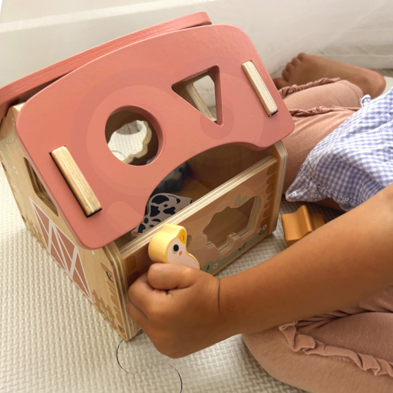 TOOKY TOY Farm Wooden Animal Shape Sorter